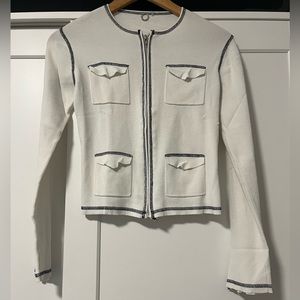 Anthropology One Girl Who Zip Front Long Sleeve Sweater